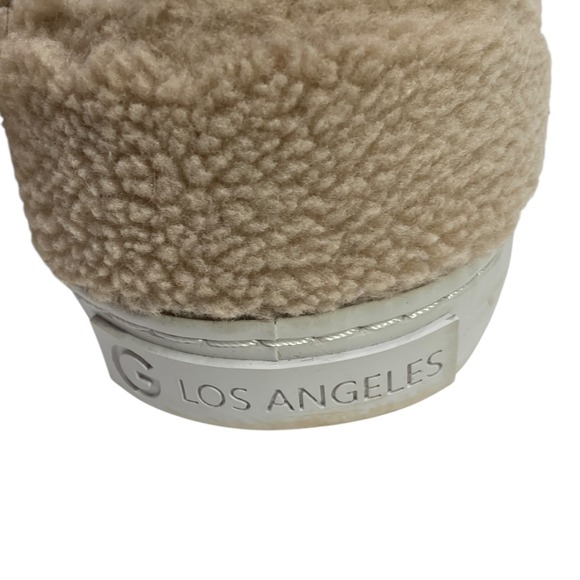 GBG Los Angeles Meeko Women 11 Beige Faux Fur Lace-Up Sneaker Preppy Streetwear - Picture 8 of 11